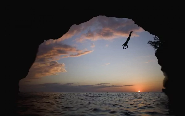 Cliff Diving Sports HD Desktop Wallpaper | Background Image