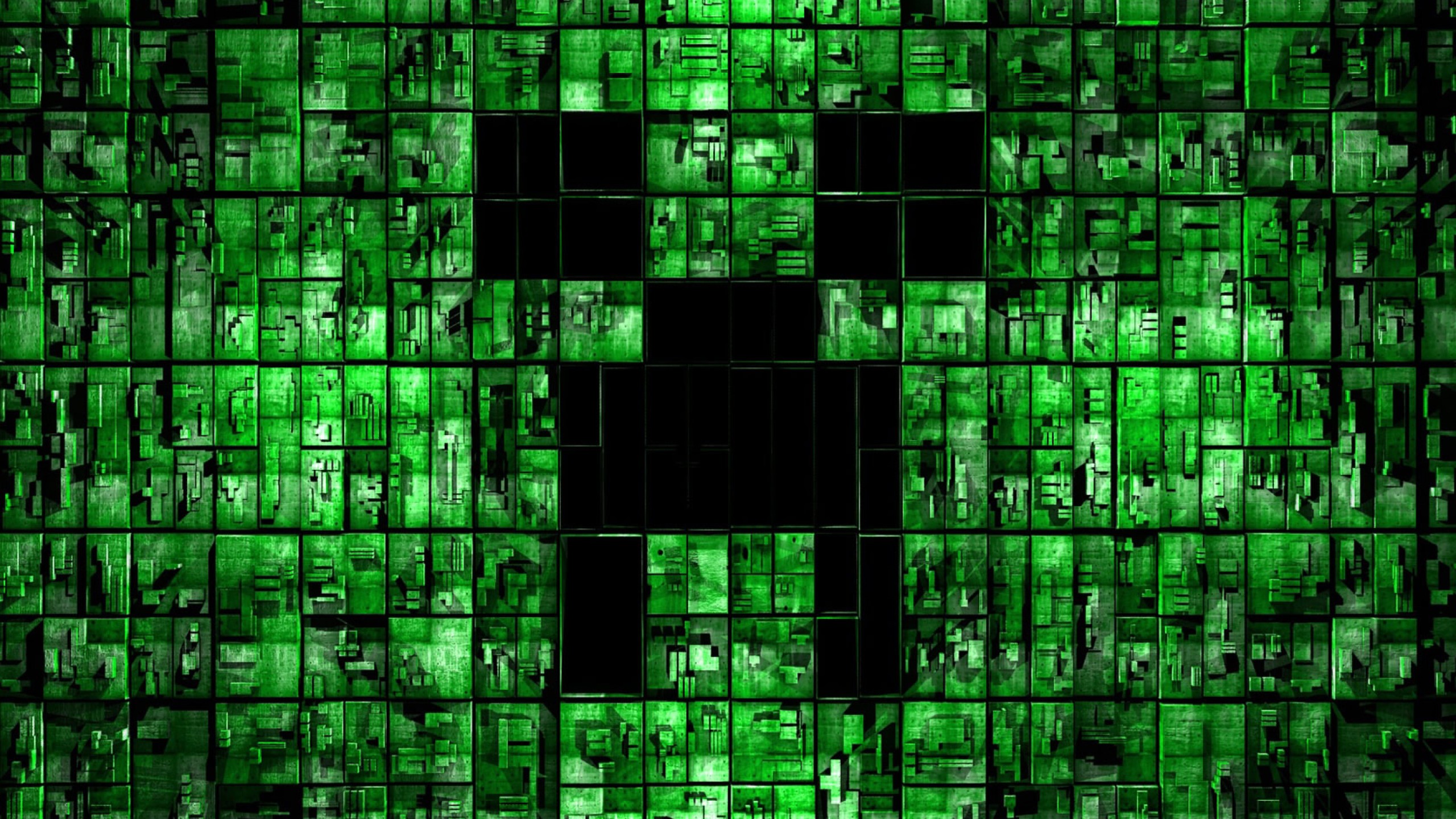 Download Blue Minecraft Creeper Face Wallpaper