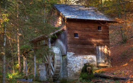 man made watermill HD Desktop Wallpaper | Background Image