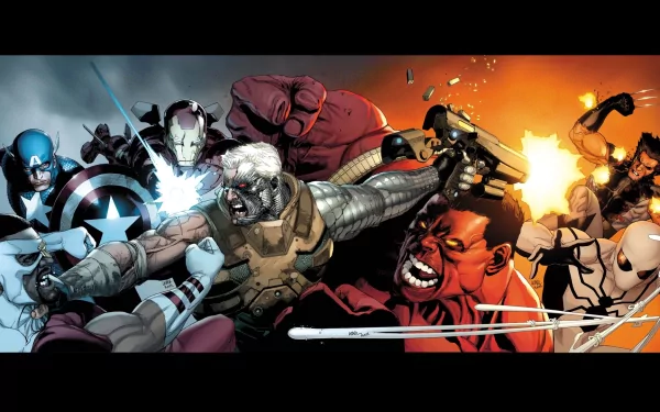 Cable (Marvel Comics) Red Hulk Falcon (Marvel Comics) Wolverine Iron Man Captain America Comic avengers: x-Sanction HD Desktop Wallpaper | Background Image