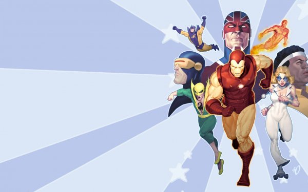 Bande-dessinées Marvel Comics Cyclops Iron Man Yellowjacket Iron Fist Human Torch Johnny Storm Dazzler Luke Cage Hero for Hire Power Man Captain Britain Danny Rand Fond d'écran HD | Image