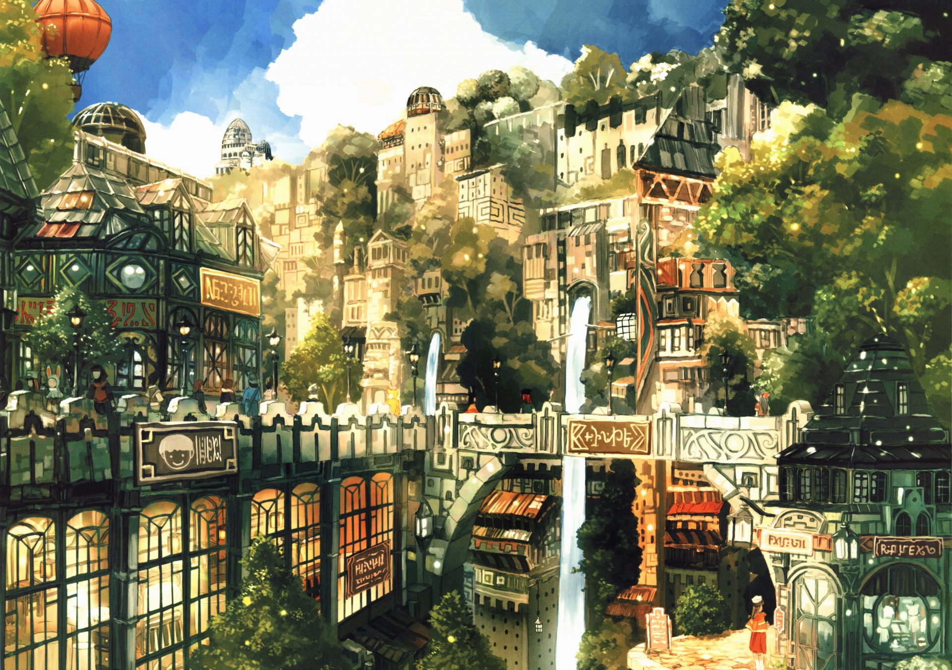 Enchanted Skyline: HD Fantasy Cityscape | 2828x1992 | Wallpaper Abyss