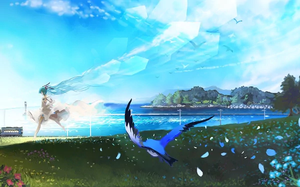 summer Hatsune Miku Anime Vocaloid Anime Summer HD Desktop Wallpaper | Background Image