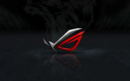 HD desktop wallpaper featuring the sleek Asus ROG logo in white and red, set against a dark, textured background that enhances its modern technology aesthetic.