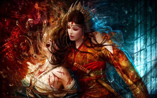 woman warrior fantasy Legend of the Five Rings HD Desktop Wallpaper | Background Image