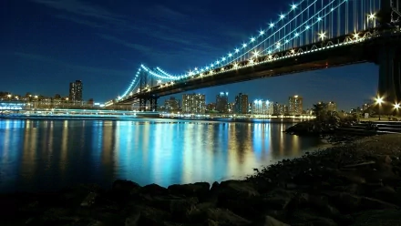 New York man made Manhattan Bridge HD Desktop Wallpaper | Background Image