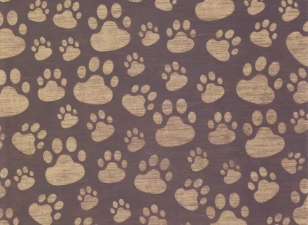 HD PC desktop wallpaper featuring an abstract pattern of textured paw prints arranged uniformly on a muted brown background.