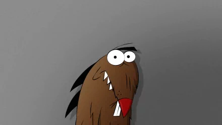 HD PC desktop wallpaper featuring a character from the TV show The Angry Beavers against a simple gray background.