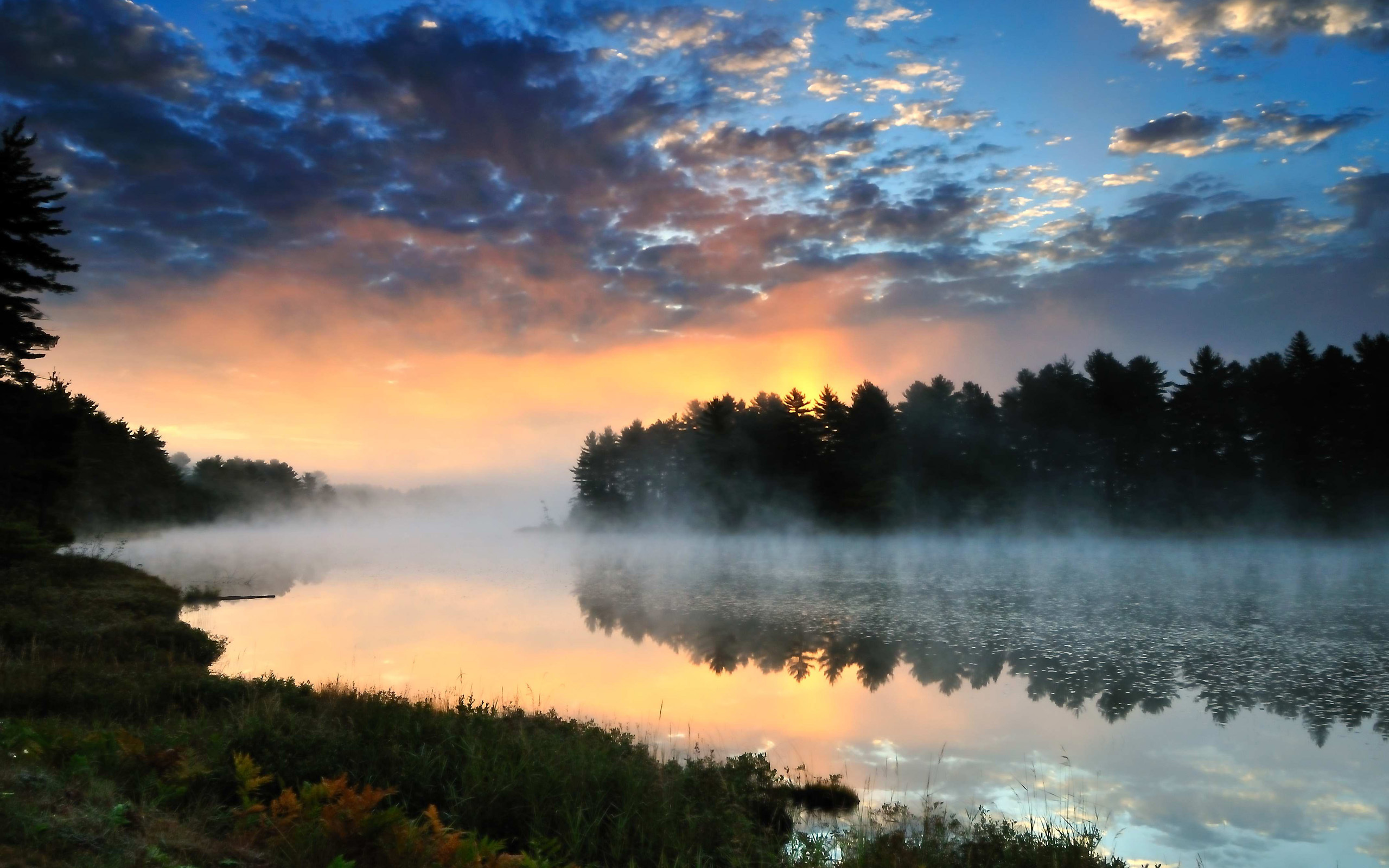 Бесплатные картинки утро. Озеро туман рассвет. Пейзаж с рекой. Закат на реке. Завораживающая природа.