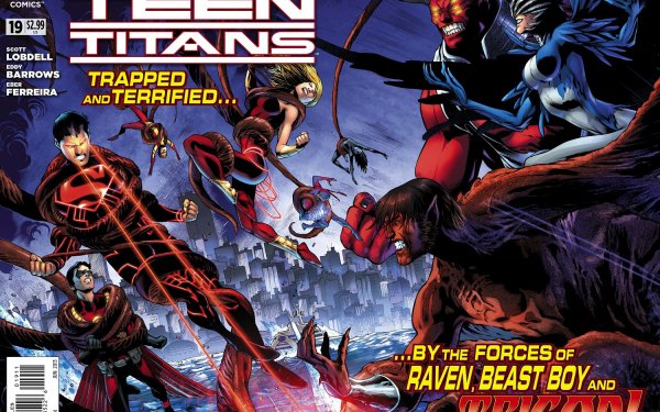 Comics Teen Titans Superboy Trigon Wonder Girl Raven Tim Drake Kid Flash DC Comics Conner Kent Beast Boy Bar Torr Cassandra Sandsmark HD Wallpaper | Background Image