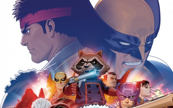 Video Game Ultimate Marvel vs. Capcom 3 Rocket Raccoon Iron Fist Wolverine Hawkeye Ryu Chun-Li Clint Barton HD Wallpaper | Background Image