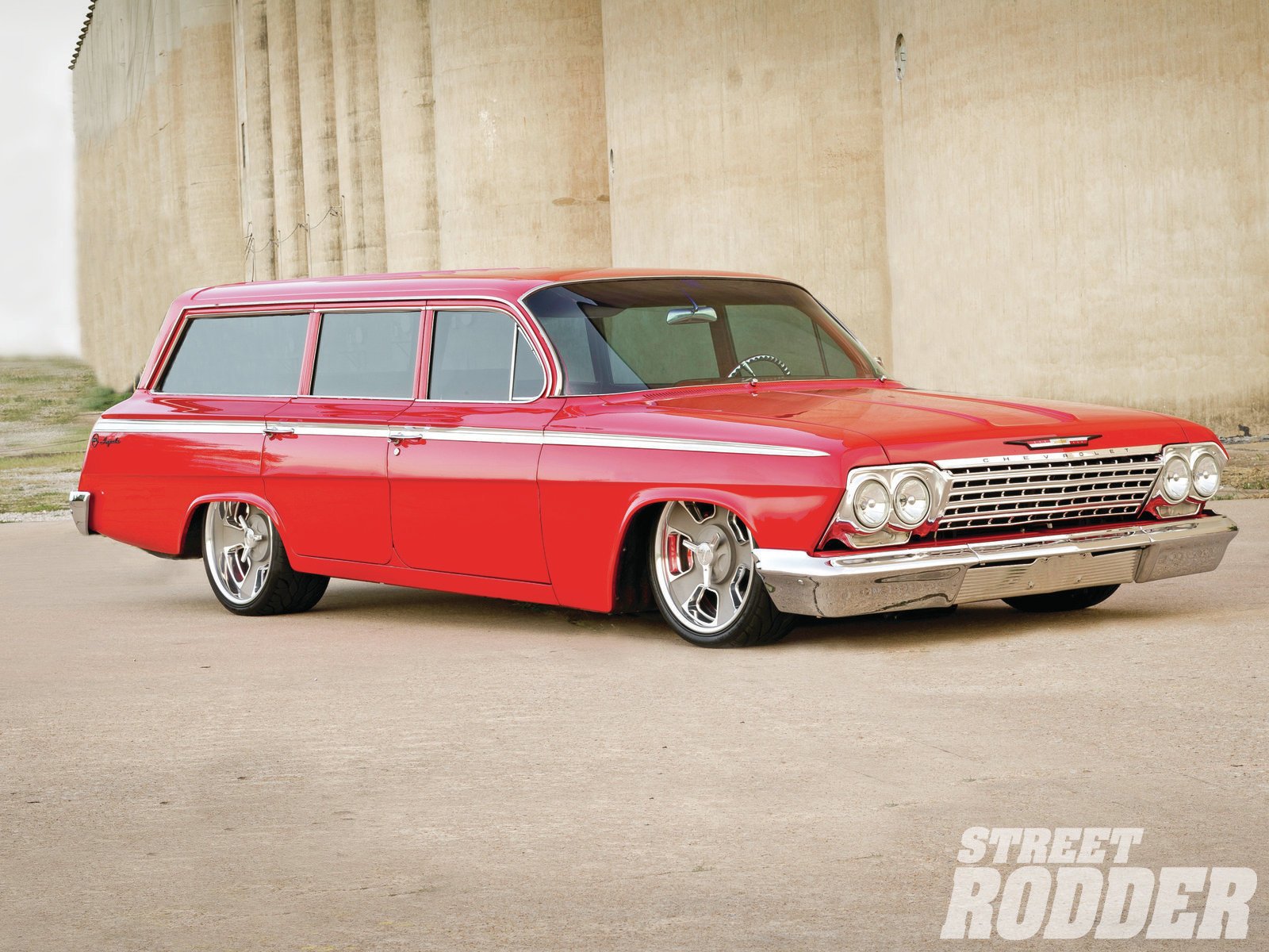 Download Vehicle 1962 Chevrolet Four-door Wagon Wallpaper