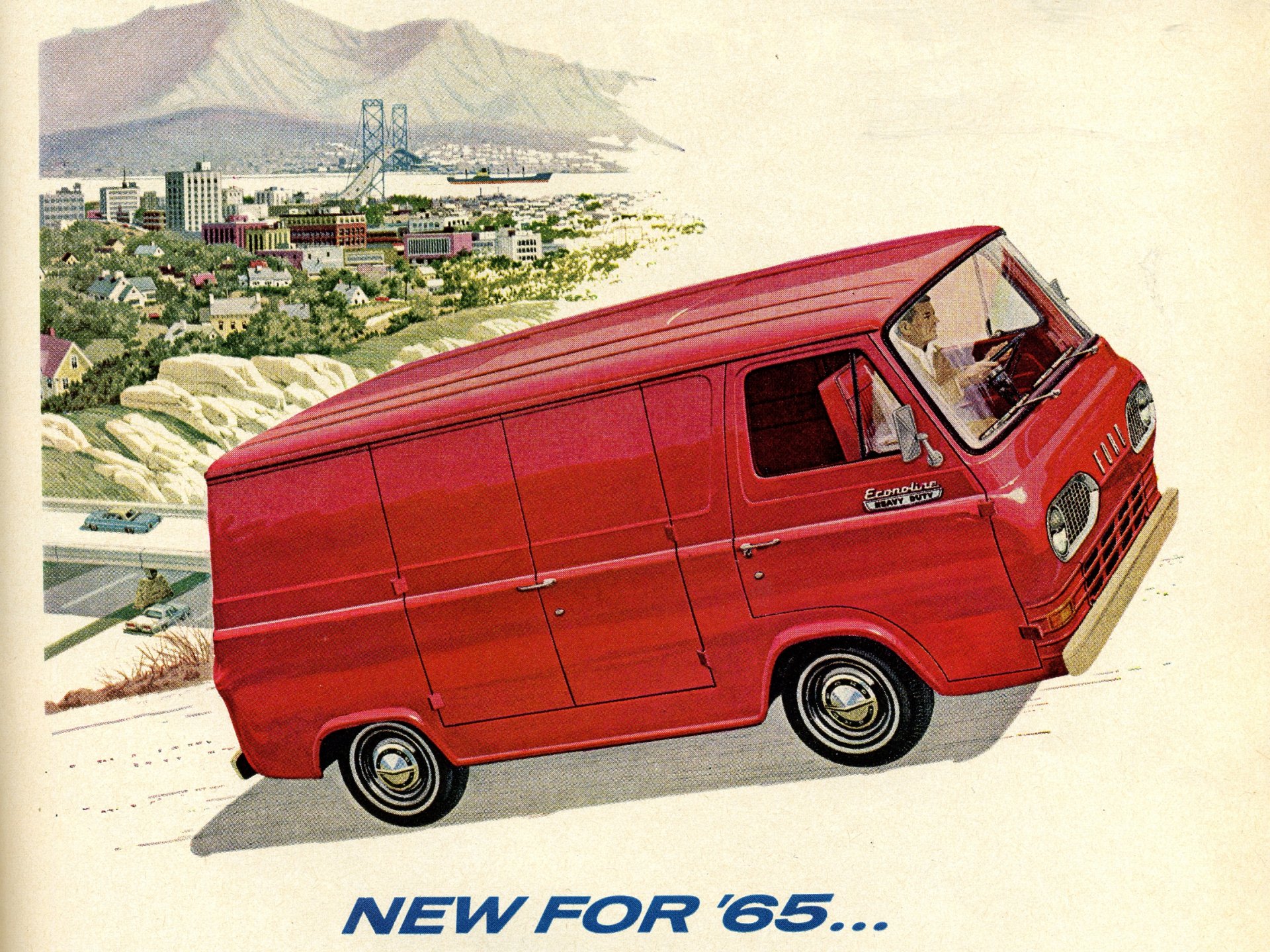 Download Vehicle 1965 Ford Econoline HD Wallpaper