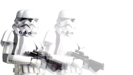 HD PC desktop wallpaper featuring a white Stormtrooper from the Star Wars sci-fi universe with a minimalist, high-contrast design on a bright background.