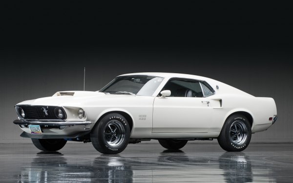 Vehicles Ford Mustang Boss 429 Ford Car Ford Mustang Muscle Car White Car Fastback HD Wallpaper | Background Image