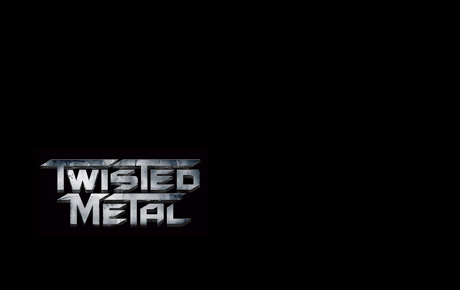 HD desktop wallpaper featuring the Twisted Metal video game logo, set against a sleek black background, showcasing the intense and chaotic spirit of the game.