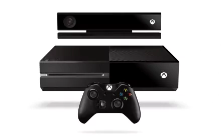 HD PC desktop wallpaper featuring an Xbox One console, Kinect sensor, and controller, highlighting iconic video game hardware in sharp detail on a white background.