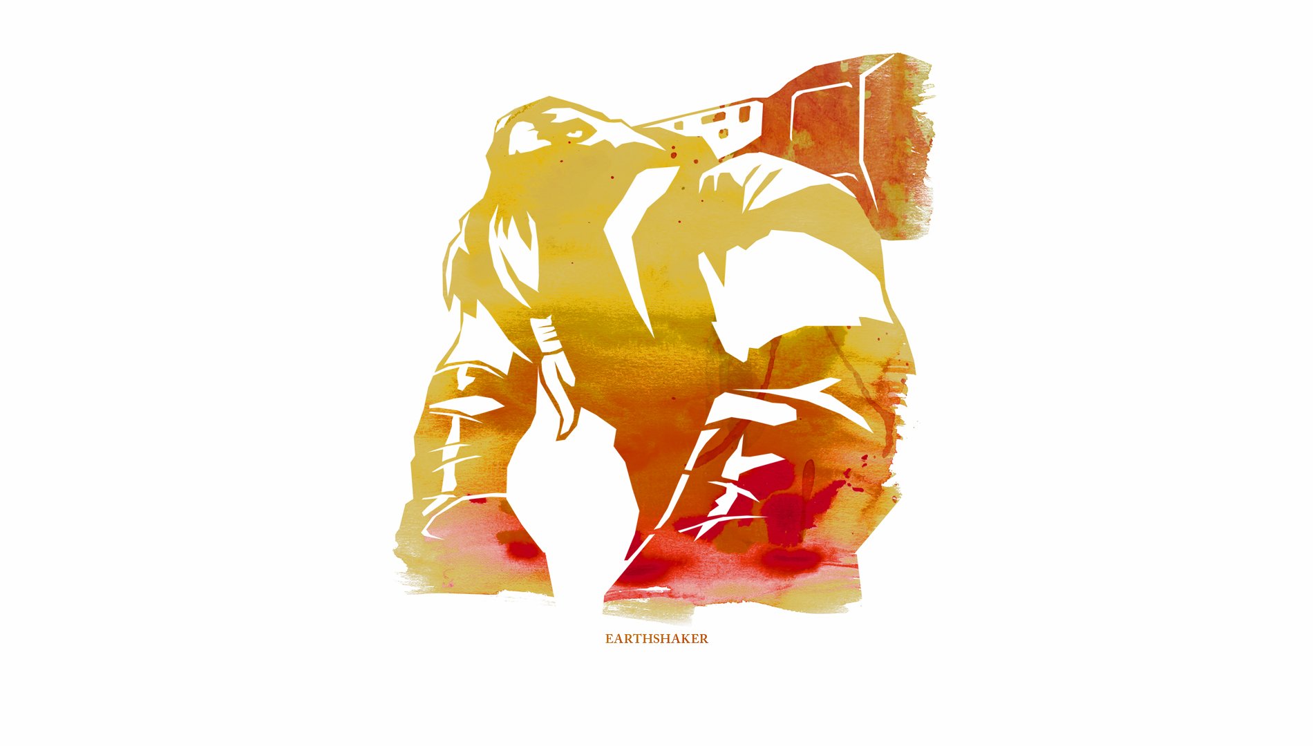 HD PC desktop wallpaper featuring a stylized, fiery silhouette of a character from the video game DotA 2 against a white background.