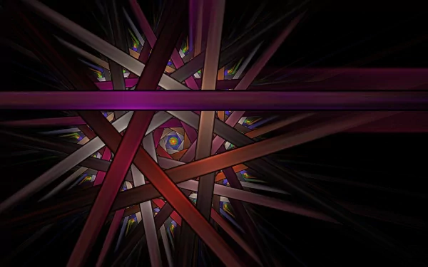 HD PC desktop wallpaper featuring an abstract design of intersecting multicolored lines forming a geometric pattern on a dark background.