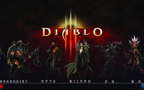 Witch Doctor (Diablo III) Demon Hunter (Diablo III) Wizard (Diablo III) Monk (Diablo III) Barbarian (Diablo III) video game Diablo III HD Desktop Wallpaper | Background Image