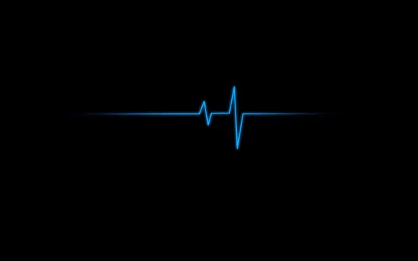 HD desktop wallpaper featuring an abstract blue rhythm strip on a black background.