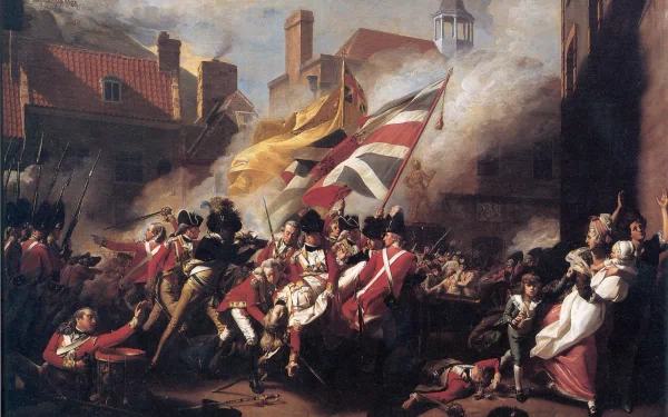  1781 death of Major Francis Peirson at the Battle of Jersey in the Channel Islands. by John Singleton Copley