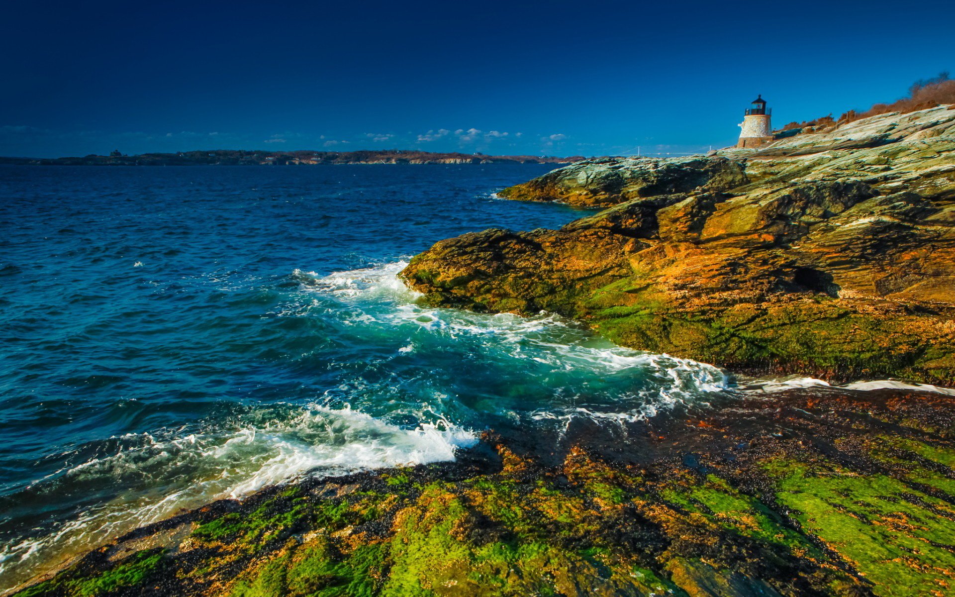 Scenic Lighthouse: A Stunning HD Wallpaper of Man-Made Beauty ...