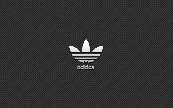 Black textured background featuring the iconic Adidas logo in white, making for a striking HD desktop wallpaper.