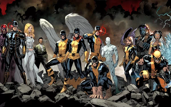Moira MacTaggert Angel (Marvel Comics) Iceman (Marvel Comics) Storm (Marvel Comics) Beast (Marvel Comics) Marvel Girl White Witch (Marvel Comics) Magik (Marvel Comics) Emma Frost Jean Grey Wolverine Magneto (Marvel Comics) Cyclops (Marvel Comics) X-Men Comic All New X-Men HD Desktop Wallpaper | Background Image