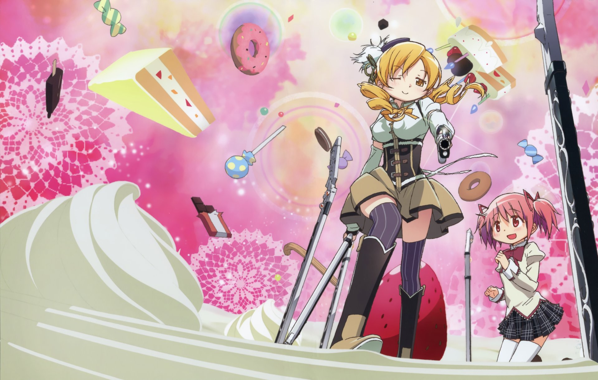 Download Madoka Kaname Mami Tomoe Anime Puella Magi Madoka Magica HD ...