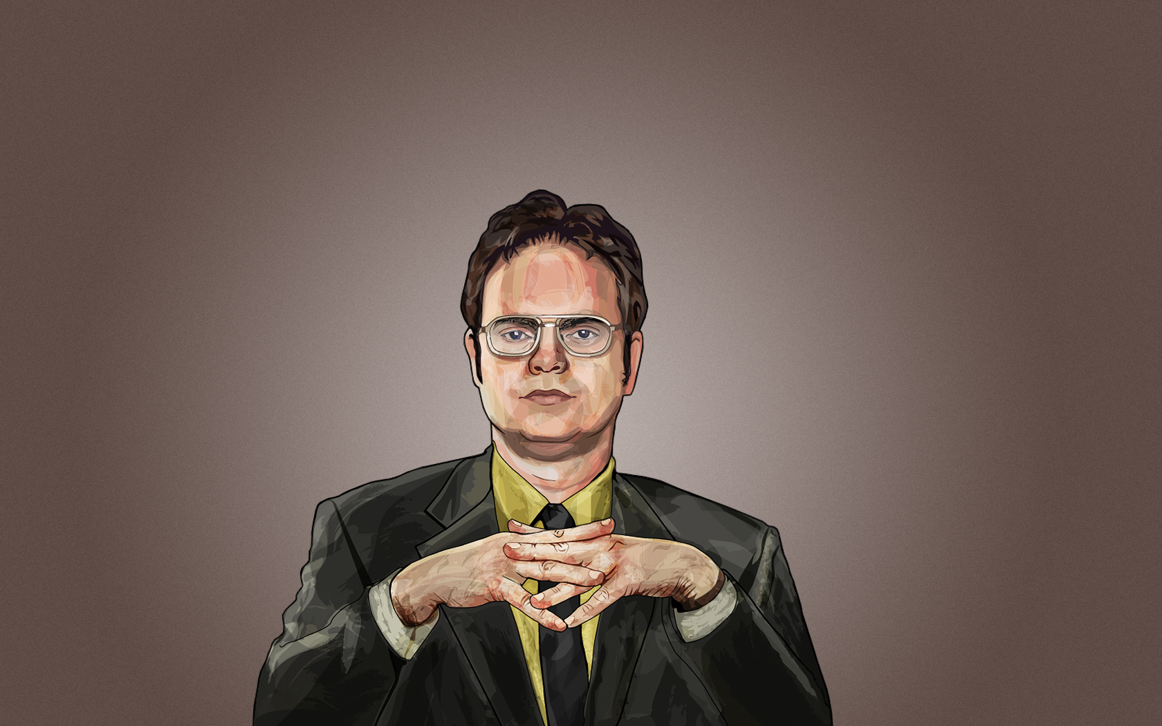 HD desktop wallpaper featuring Dwight Schrute from The Office (US) with a neutral background.