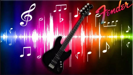 Black Fender Bass Guitar