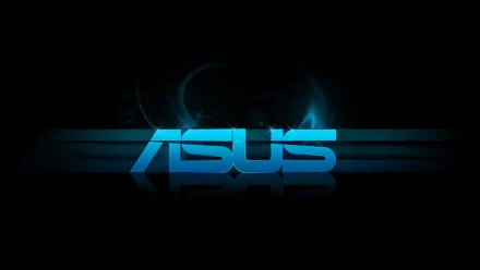 HD desktop wallpaper featuring the Asus logo in a striking blue design, set against a dark background, highlighting technology and modern aesthetics.