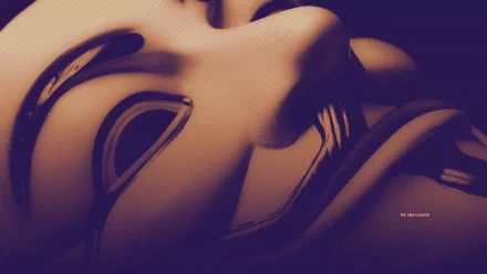 A high-definition desktop wallpaper of the iconic Guy Fawkes mask from the movie V for Vendetta, symbolizing anonymity. The mask is rendered in striking detail against a dark background.