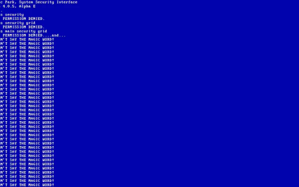HD wallpaper of a Jurassic Park-inspired computer security interface, suitable as a desktop background.