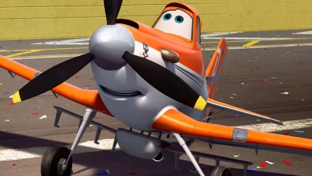 A vibrant HD desktop wallpaper featuring a cheerful orange airplane from the movie Planes, set against a colorful background, ready for adventure and fun.