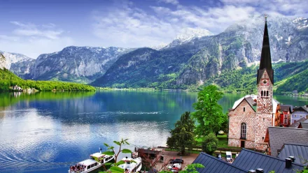 man made Hallstatt HD Desktop Wallpaper | Background Image