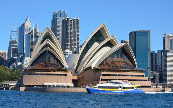Man Made Sydney Opera House Sydney Australia Ferry City Boat HD Wallpaper | Background Image