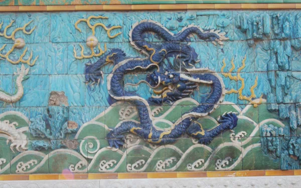 man made nine-dragon wall HD Desktop Wallpaper | Background Image