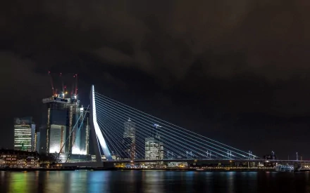 man made erasmus bridge HD Desktop Wallpaper | Background Image