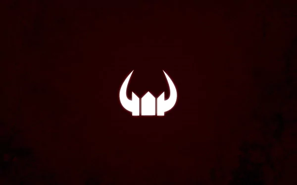 Anime Black Gold Saw emblem from Black Rock Shooter centered on a dark red textured background — HD PC desktop wallpaper