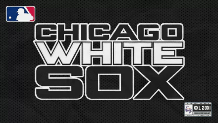 Chicago White Sox bold logo text on dark textured backdrop — HD sports PC desktop wallpaper and background.