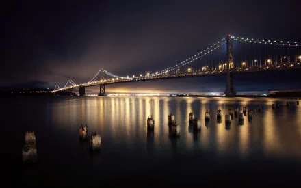San Francisco man made Bay Bridge HD Desktop Wallpaper | Background Image