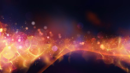 Abstract wallpaper featuring vibrant circles and glowing lights against a dark backdrop, creating a dynamic and visually striking desktop background.