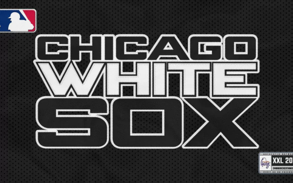 Chicago White Sox bold logo text on dark textured backdrop — HD sports PC desktop wallpaper and background.