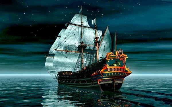 Fantasy Ship Tall Ship HD Wallpaper | Background Image