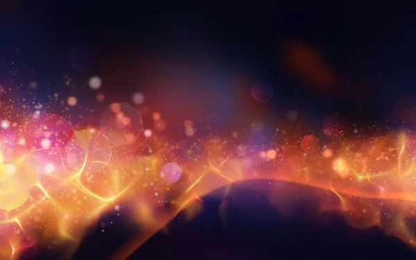 Abstract wallpaper featuring vibrant circles and glowing lights against a dark backdrop, creating a dynamic and visually striking desktop background.