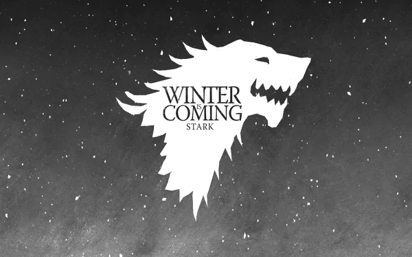 AHD wallpaper featuring the iconic Stark sigil and the phrase Winter is Coming, capturing the essence of the Game of Thrones TV show in striking black and white design.