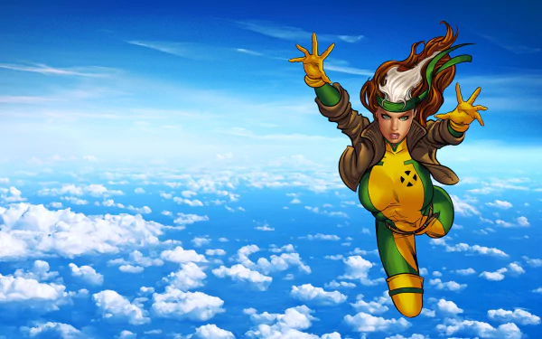 X-Men mutant flying sky Rogue (Marvel Comics) Comic HD Desktop Wallpaper | Background Image