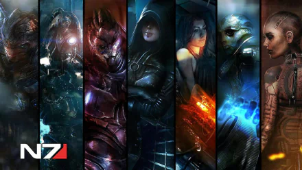 Grunt (Mass Effect) Legion (Mass Effect) Garrus Vakarian Kasumi Goto Jack (Mass Effect) Thane Krios Miranda Lawson video game Mass Effect 3 HD Desktop Wallpaper | Background Image